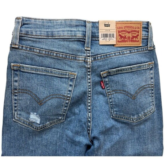 Levi's Women's 721 High Rise Skinny Leg Factory Distressed Stretch Jeans 25 x 30 - Picture 9 of 15
